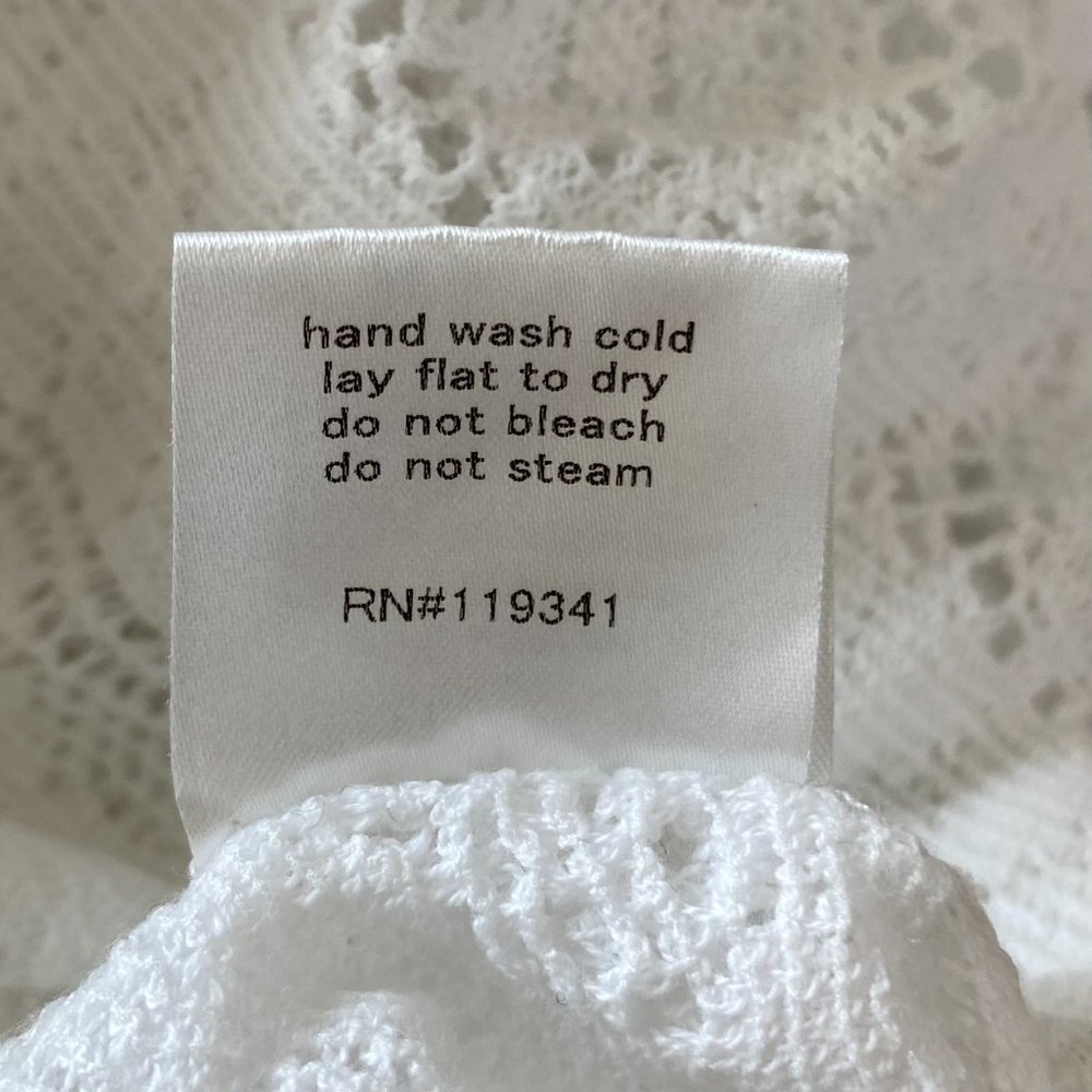 Anthropologie Load NY Off-white Crochet & Lace Turtleneck Blouse - Picture 9 of 10